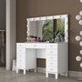 Hanah Home Mesa de Maquillaje Blanca con Espejo e Iluminación